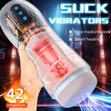 Automatic Sucking Male Masturbator Vibration Blowjob Machine Heating Pussy Penis Pump Masturbation Cup Sex Toys for Men Supplies